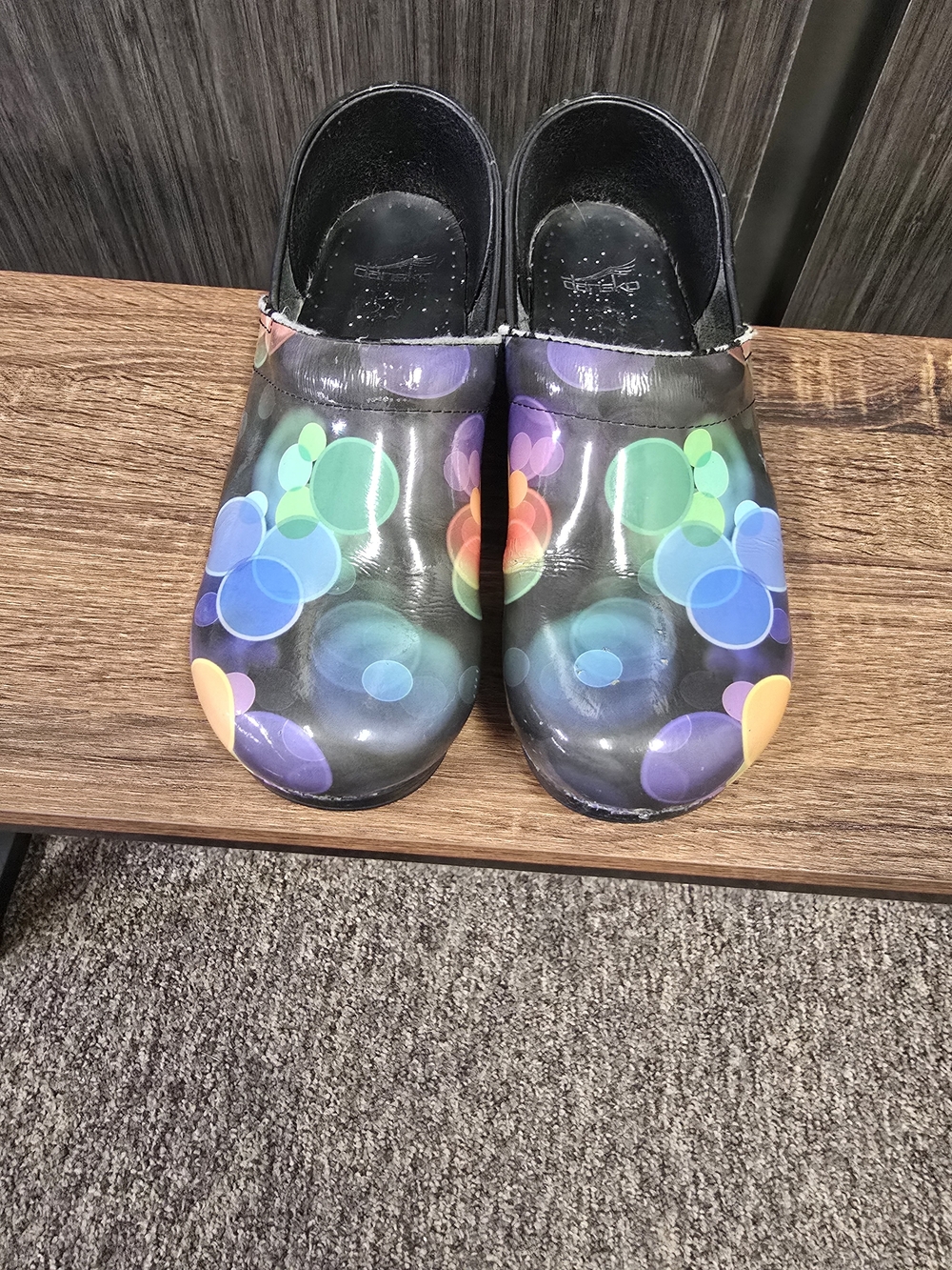 Dansko Clogs Black Bubble Print EU 42